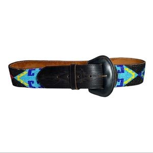 CATHERINE EARL EASLEY Women Leather Hand Beaded Belt M San Antonio 28-32 Western